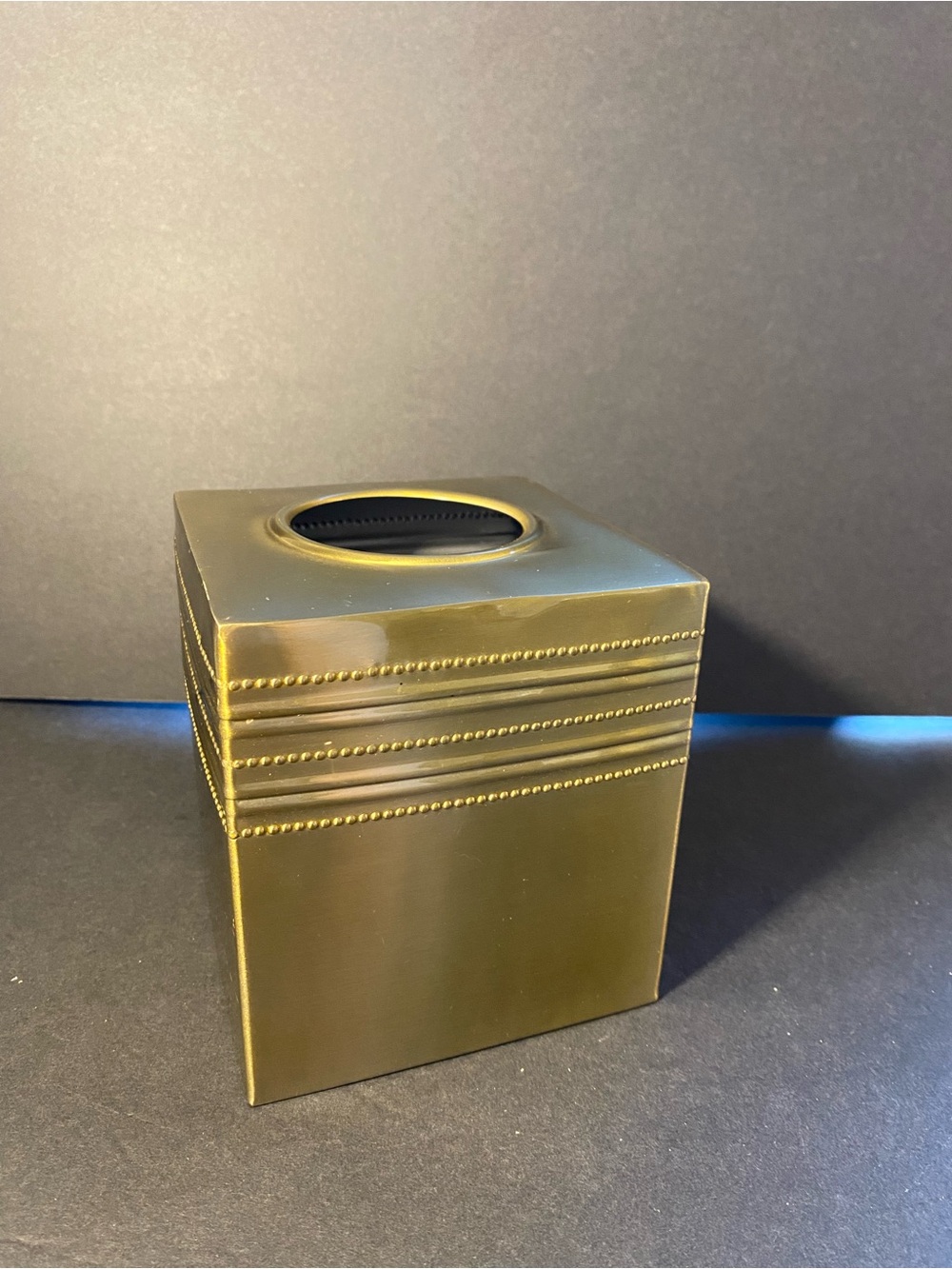 Brass-like Finish Square Tissue Box Cover — Paradigm Trends made in India